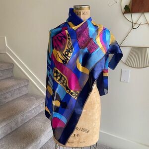 Silky Synthetic Picasso Fine Art Abstract Large Scarf Wrap Shawl - 41" Square